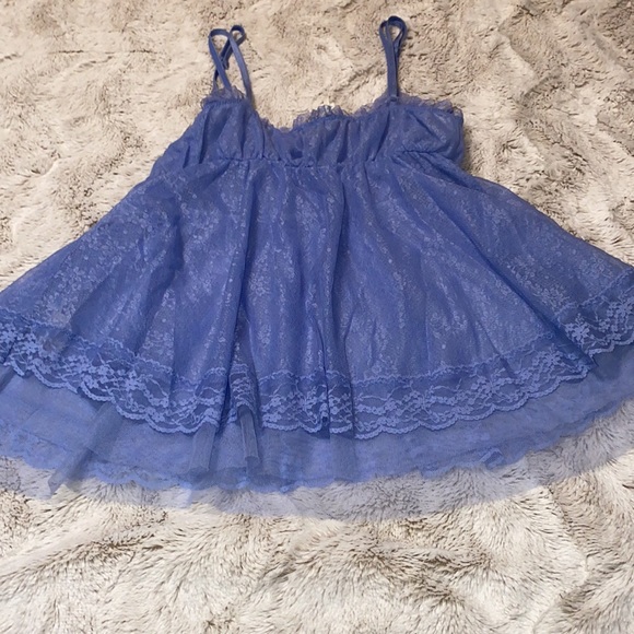 Intimately Free People sapphire blue lace babydoll camisole top size medium - Picture 4 of 8